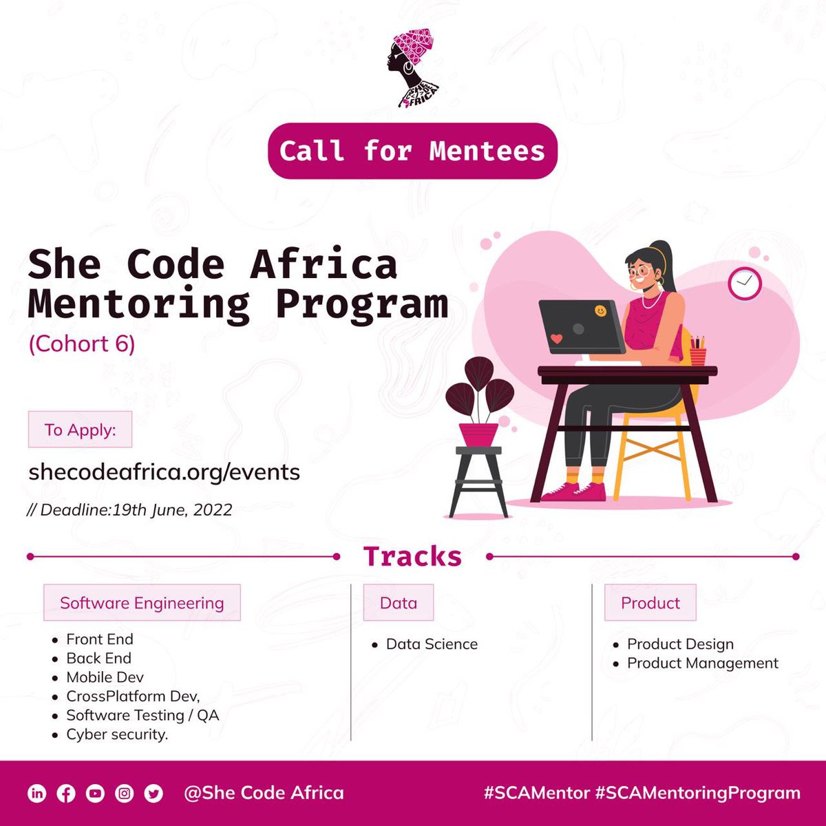 SheCodeAfrica's tweet image. Applications are now open for ladies looking to get mentors on their tech journey!
Sign up to participate in our 3-months intensive Mentoring bootcamp ; She Code Africa Mentoring Program (Cohort 6)
🧵🧵🧵🧵