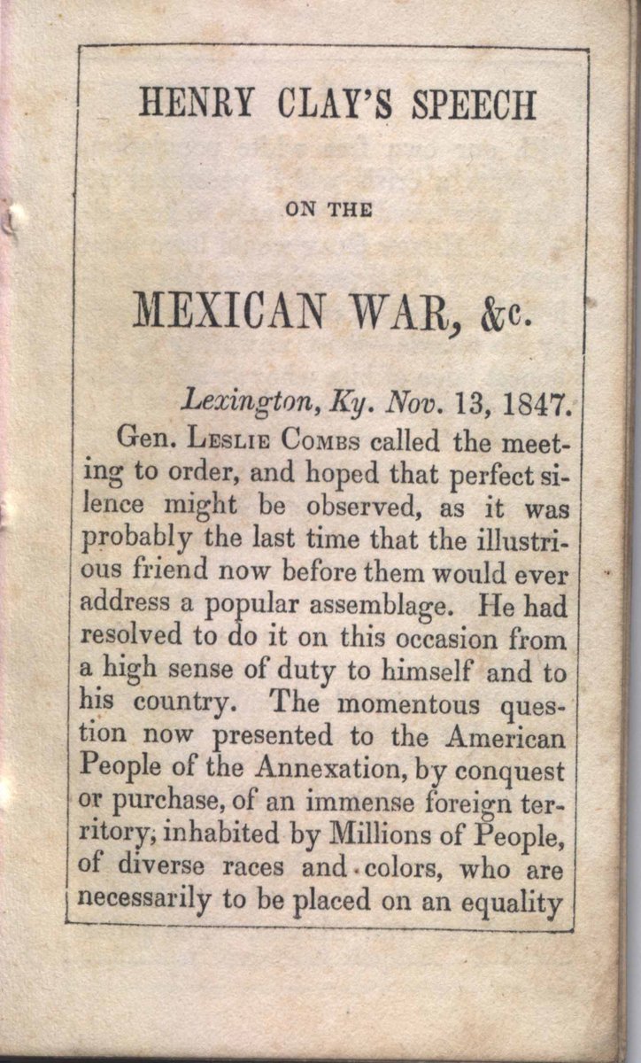 Henry Clay's advice to his countrymen relative to the war with Mexico
📗👇
library.uta.edu/usmexicowar/co…