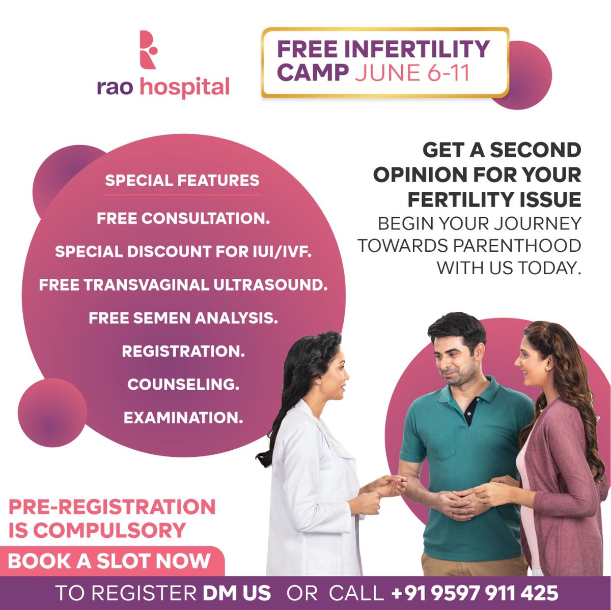Raohospital's tweet photo. Our First IVF Baby, 1st GIFT Baby turns 25 years old. For this moment, we have organized a Free Fertility Camp from June 6 to 11. You will learn about your fertility and how to create the family you want with the help of our experts. 

To register DM us or call +91-9597911425 https://t.co/koSPrA9sns