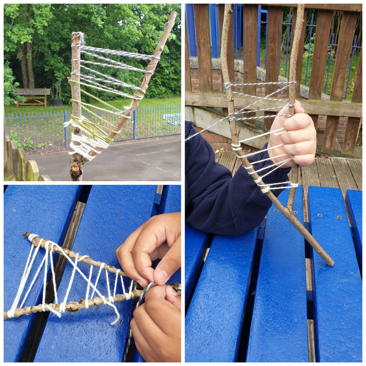 ChilternY4's tweet photo. So much fun making our 'y' frame looms in our @ChilternOutdoor learning session. Looking forward to weaving natural objects into our looms next week @YPTE @PagesAwards @CLOtC https://t.co/NIpRThzViO