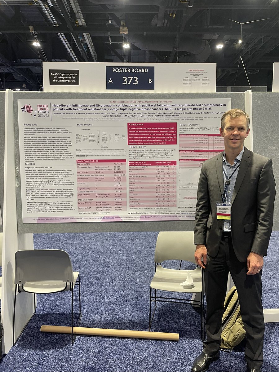 NickZdenkowski's tweet photo. Breast Cancer Trials Australia and New Zealand posters looking good @BCTrialsANZ @LoiSher #ASCO22 #bcsm #chariot #prospect https://t.co/pYqosvnBog