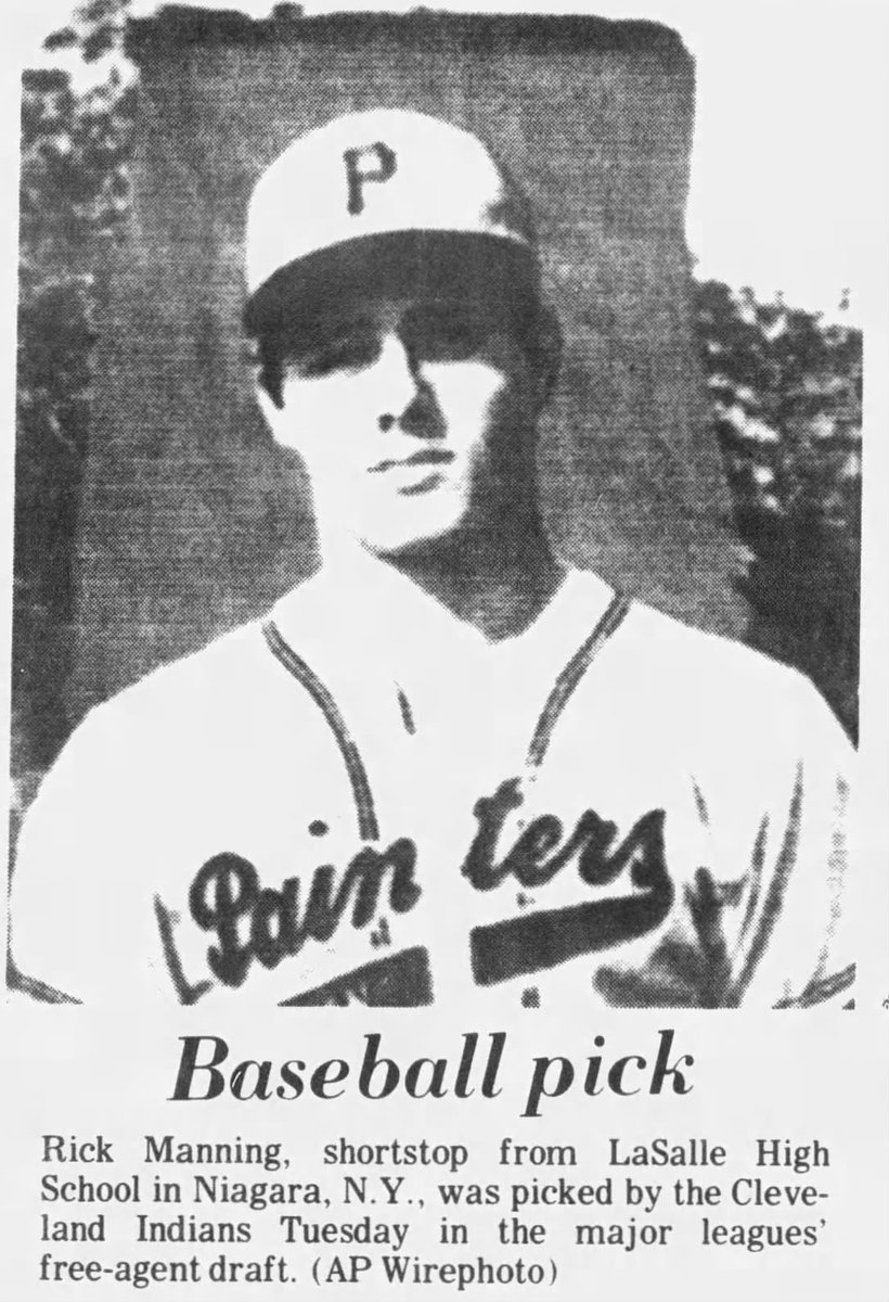 MrCleveland_216's tweet image. June 6, 1972: CLE's Own⚾️5⃣0⃣⚾️
50 yrs ago OTD, #ForTheLand draft 17-yr old SS Rick Manning of LaSalle HS in Niagara Falls w/ #2 pk MLB draft (senior yr .614 avg, 0 Ks!). Tribe debut '75, CF mainstay thru '83,🎙️📺1990-present. CLE baseball thru &amp;amp; thru #LongBallHitter 5⃣0⃣ #Archie