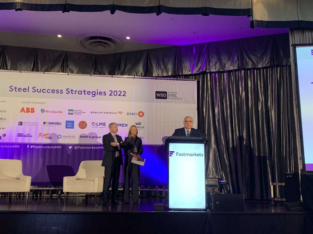 aisisteel's tweet photo. Congratulations to Lourenco Goncalves Chairman, President and CEO Cleveland-Cliffs for receiving The Willy Korf/Ken Iverson Steel Vision Award! 👏#FastmarketsSSS https://t.co/2QvAgF1rmQ