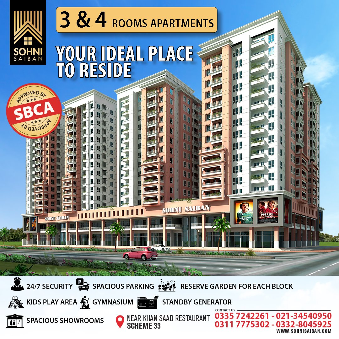SohniSaiban's tweet photo. A glorious project at a wonderful location, Sohni Saiban is being constructed with the highest standards on a fast-track basis.

Contact Now: 0335 7242261 | 021-34540950 | 03328045925   | 03117775302
#SohniSaiban #Sohnisaibanapartment #3RoomsApartments #4RoomsApartment #Scheme33 https://t.co/f4v8CGE4eT