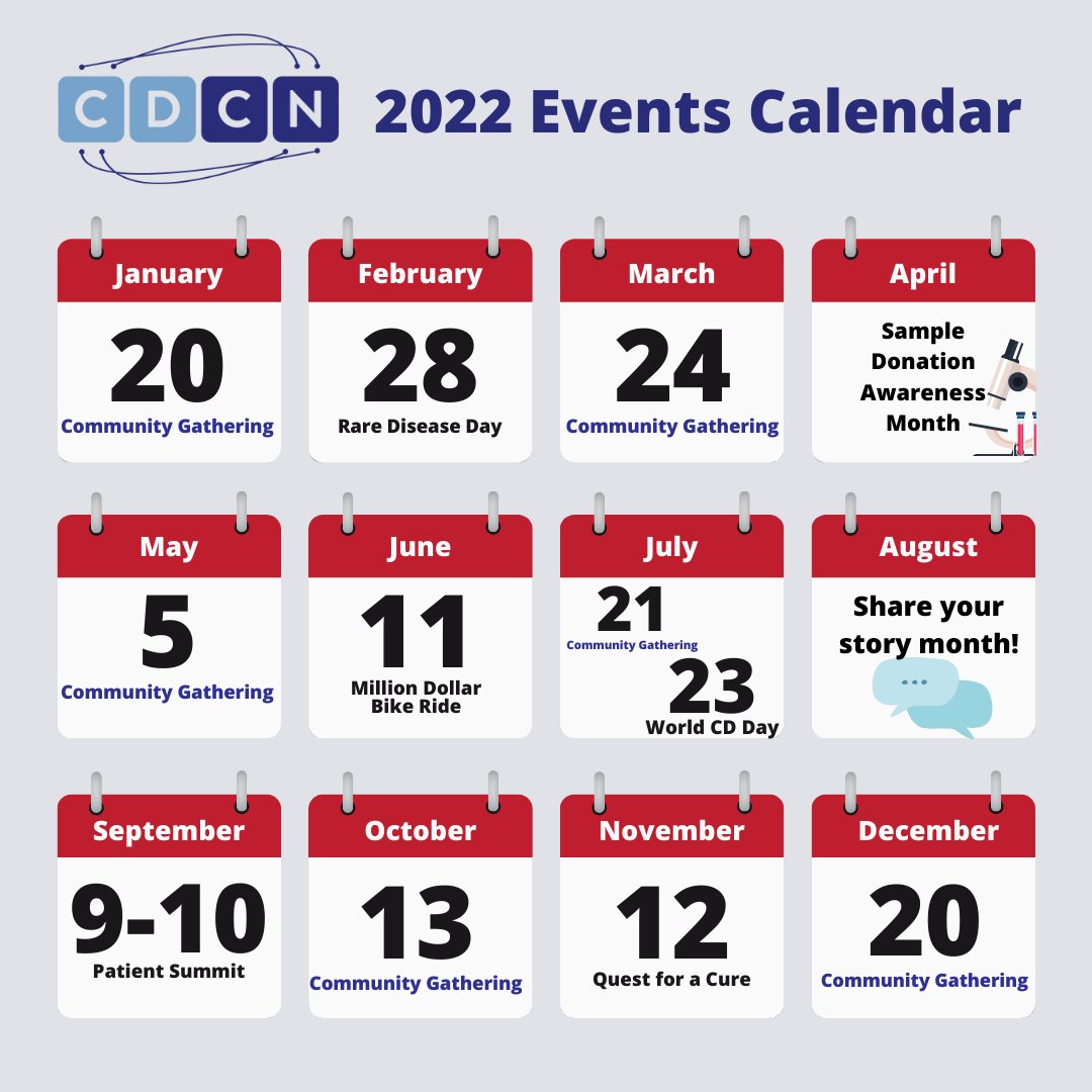 Mark your calendar for the CDCN's 2022 events throughout the year! Registration will be available in advance of each event!