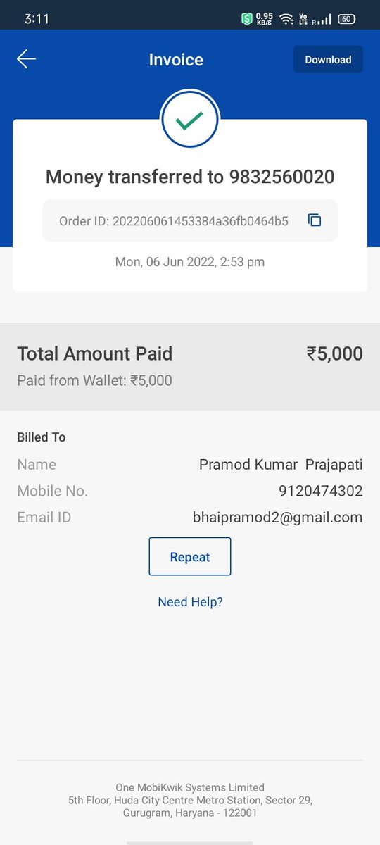 Pramodbhai2's tweet photo. @MobiKwikSWAT Above 3 transactions are fraudulent today my mobikwik wallet 
Please help me I am so frustrated  my money is not coming I do suicide 🙏🙏🙏🙏 https://t.co/6F5juyiyWl