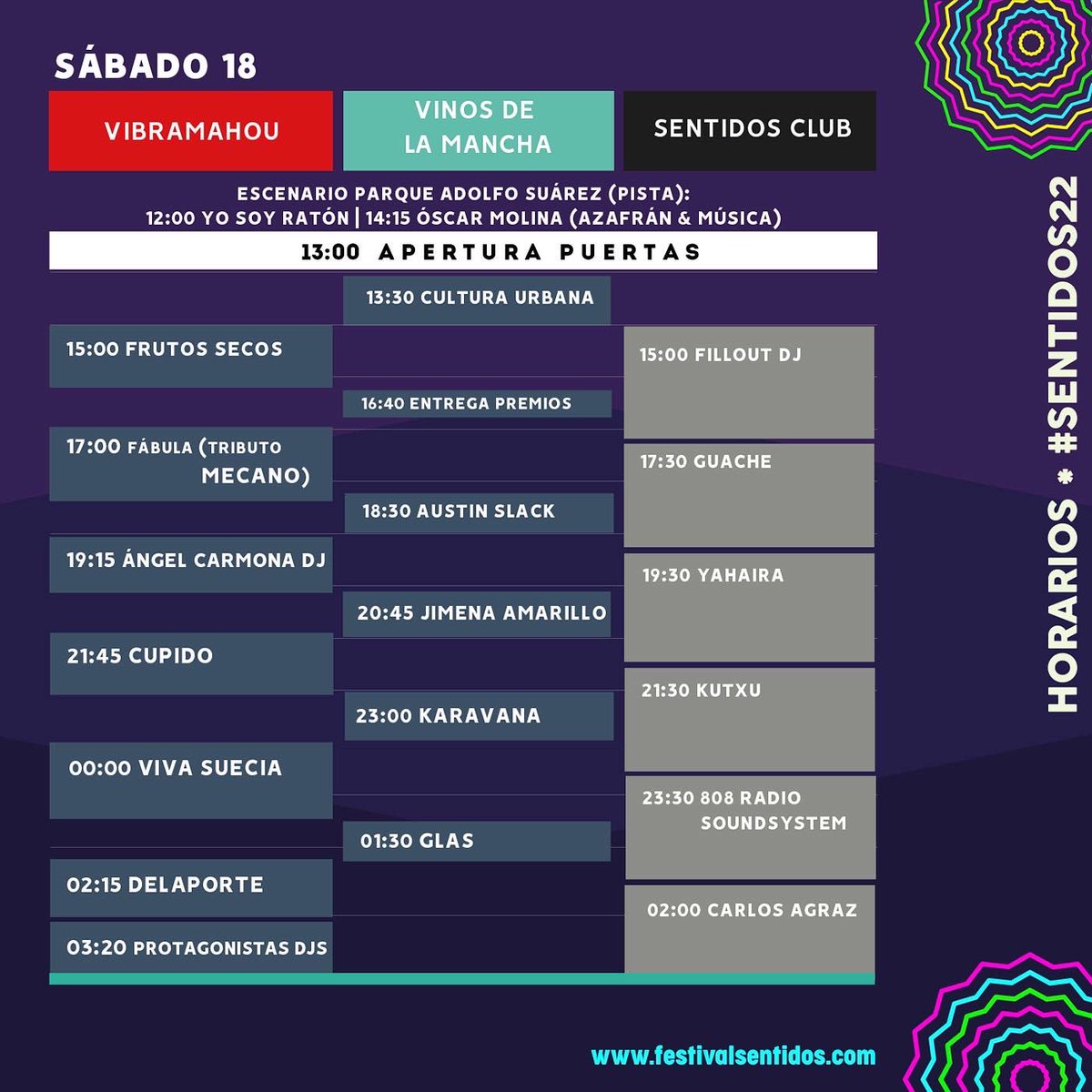 FdelosSentidos's tweet photo. HORARIOS #Sentidos22 

https://t.co/oWuNd2h8Iw https://t.co/HG3gmbwijW