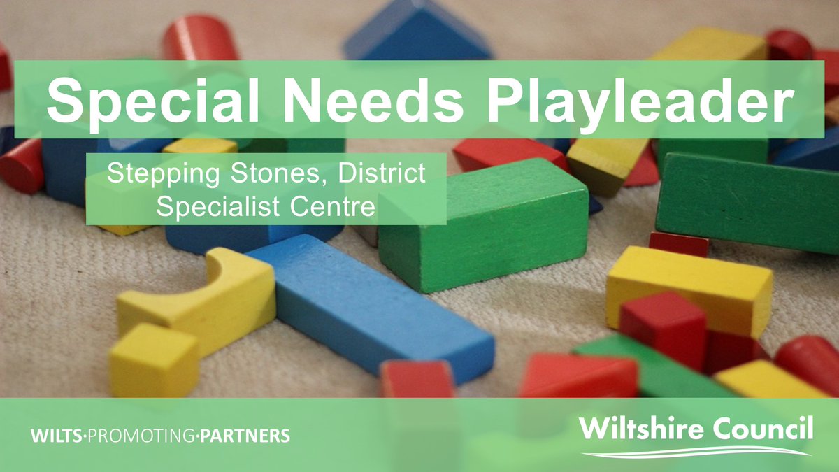 From September 2022 we are looking for an NVQ Level 2/3 qualified Playleader keen to develop their experience of working with Pre-school children with SEND: jobs.wiltshire.gov.uk/details#!/refe…

Closing date: 22nd June 2022