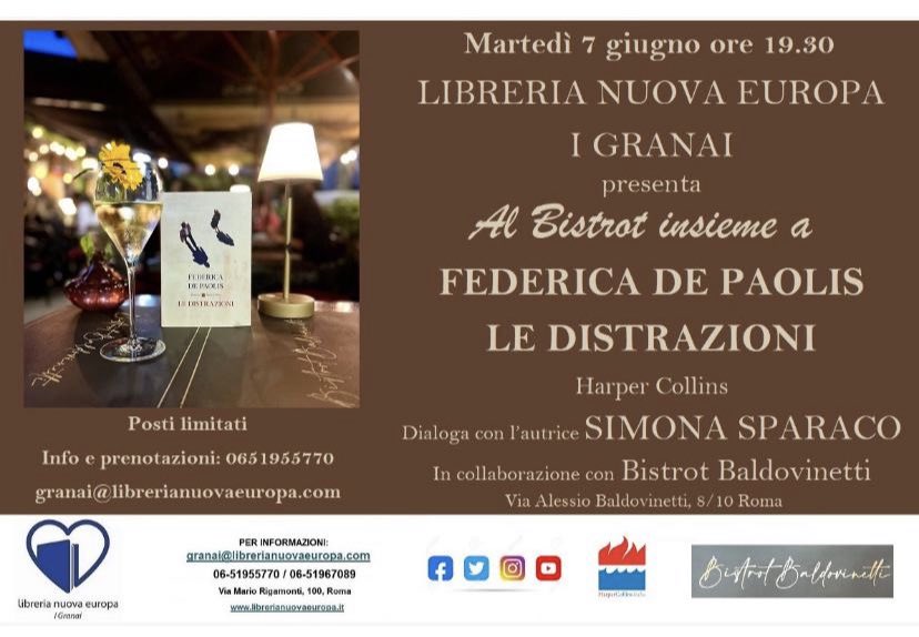 Domani <a href="/fedepaolis/">fedepaolis</a> con <a href="/simonasparaco/">simona sparaco</a> #ledistrazioni <a href="/LibreriaGranai/">Libreria Granai</a>