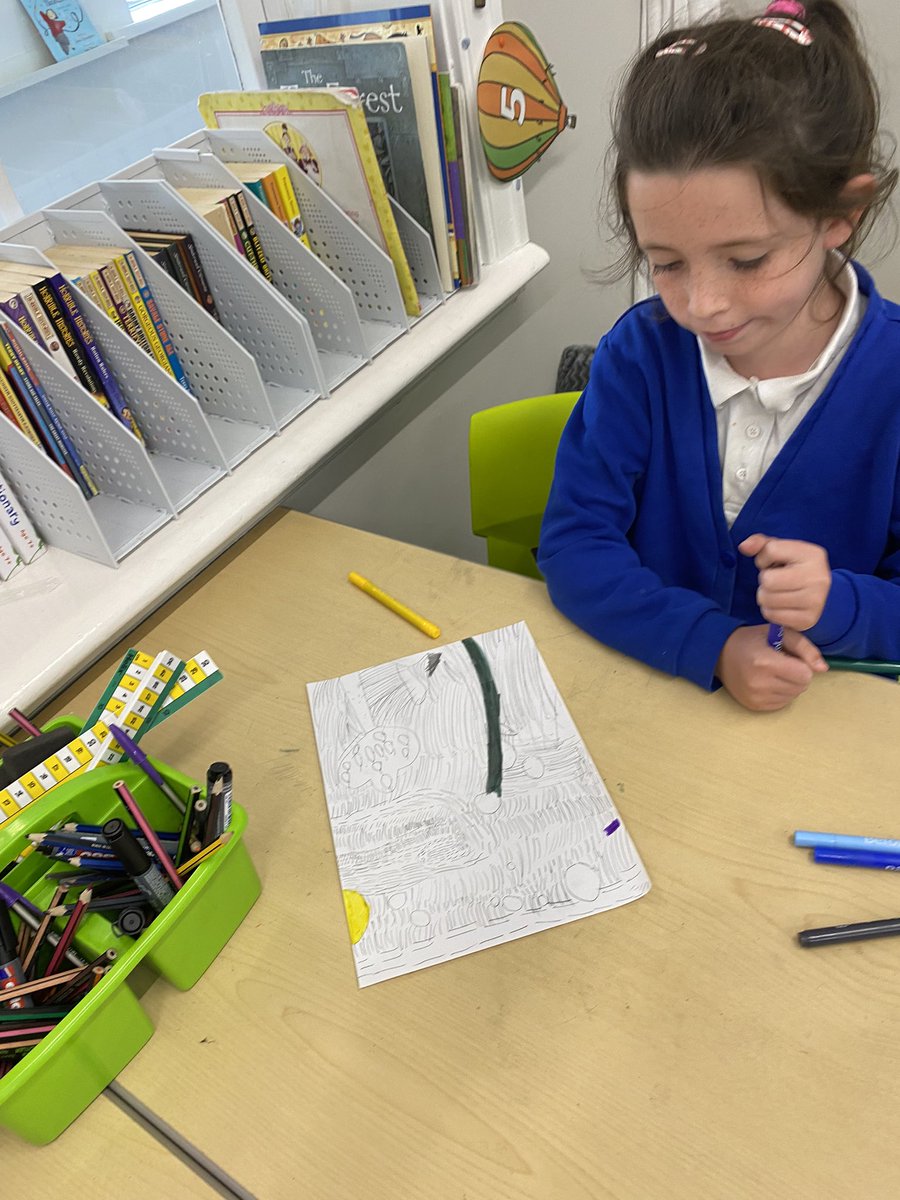 We have loved reimagining Van High’s Starry Night as part of our Mark making day. <a href="/vangoghartist/">Vincent van Gogh</a> <a href="/vangoghmuseum/">Van Gogh Museum</a> <a href="/Artsmarkaward/">Artsmark</a> @NewSilksAcademy