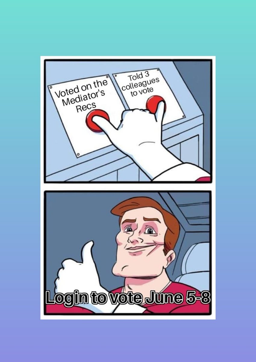 HQuinnLocal37's tweet photo. Hey friends...3 days left to vote on the Mediator's Recs. Even if you have already voted, make a conscious effort to reach out to other colleagues to ensure they vote as well. 
Voting closes Wed June 8th.
#WeAreATA
#OneProfessionUnited
@albertateachers 
@EdPubTeachers https://t.co/PFeQYjbxVc