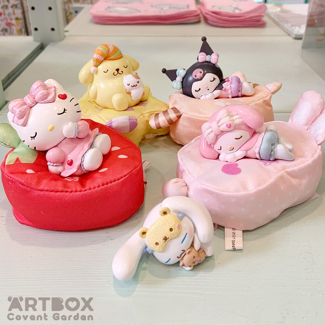Being this cute is tiring! 💖💤 These snug little #Sanrio buddies are having a quick nap on their cushions! Mix & match your fave character with a cute sleeping cushion of your choice, now in store today 🎀