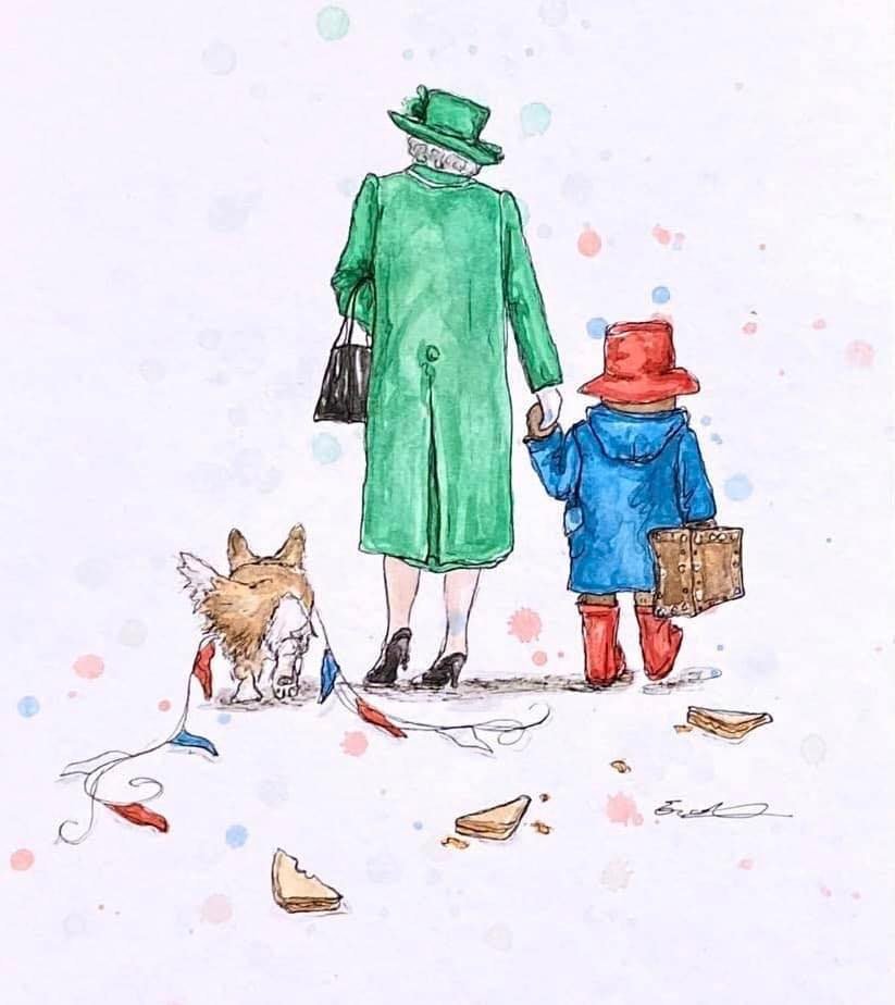 Just love our Queen with Paddington xx