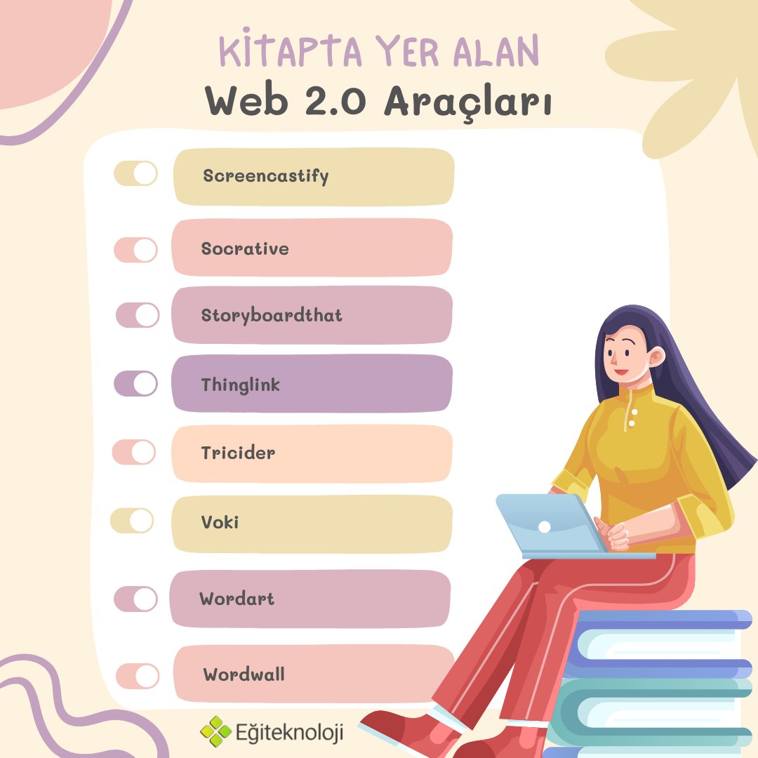 Derslerinizde kullanabilmeniz için yazdığımız Eğitim Ortamları İçin Web 2.0 Araçları Rehberi kitabımızı edinmenizi öneririm. Teknoloji entegrasyonu yapmak isteyen bir öğretmenin işine çok yarayacak bir rehber 🙂

👉🏽bit.ly/egtkitap 

<a href="/egiteknoloji_/">Eğiteknoloji</a>
#egtkonus
