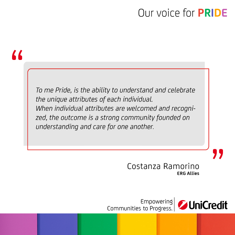 UniCreditEurope's tweet photo. #OurVoiceForPride is our way of sharing REAL voices of #OurPeople and reinforcing #OurCommitment to creating a positive work environment for all β a place where our people feel empowered to be themselves and celebrated for who they are every day.
β€π§‘ππππ #UniCreditUnlocked