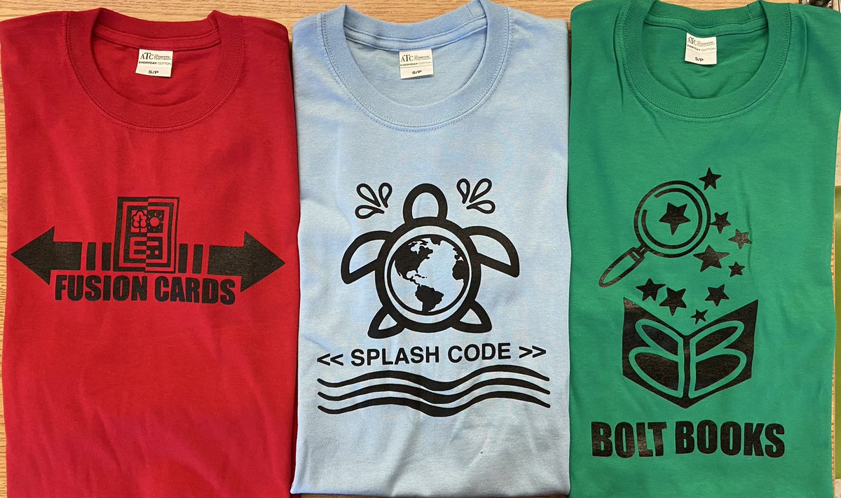 McM_MsT's tweet photo. 🤩Students are going to be thrilled to see their logo designs printed on their team colour! I can't wait to share these company tshirts with our class community! #RedTeamBD #BlueTeamBD #GreenTeamBD @McMBusinessDay @tdsb #mcmbizday #CCEL https://t.co/cO1dhh4hPn https://t.co/dek0klAf7x