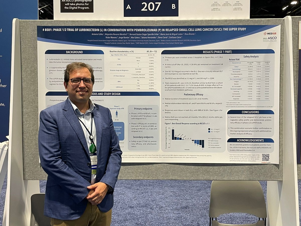 wearemedsir's tweet photo. Our #LUPER trial is evaluating an immunotherapy combination for relapsed SCLC. Go check it out and discuss the trial with @Tony_Calles! #ASCO22 #lungcancer #SCLC #lcsm https://t.co/2zmCr2ZOFk