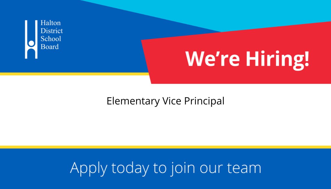 The #HDSB is hiring Elementary Vice Principals. The application deadline is June 27 at 12:00 PM. Learn more about the position and apply today: bit.ly/3x9FNxj . Prepare to be welcomed! #HIRINGNOW #HDSB
