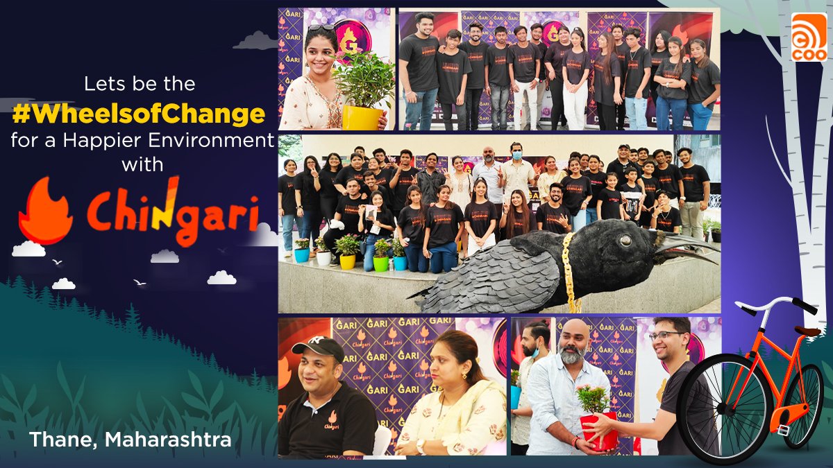 Chingari_IN's tweet image. Team Chingari and its creators had a great time celebrating World Bicycle Day &amp;amp; Environment Day in association with Thane Municipal Corporation on Sunday. Together, they motivated Thane residents to be the #WheelsofChange to preserve their environment.
#Chingari #Chingariapp