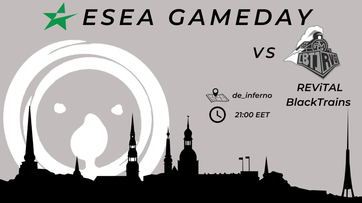 coluant's tweet photo. Its last week of regular season in ESEA and we still have 3 more games left to win !!! 🔥🔥

Today we face 🇨🇿 Revital Blacktrains 

🕘21:00
🗾de_inferno https://t.co/VP86di4vov