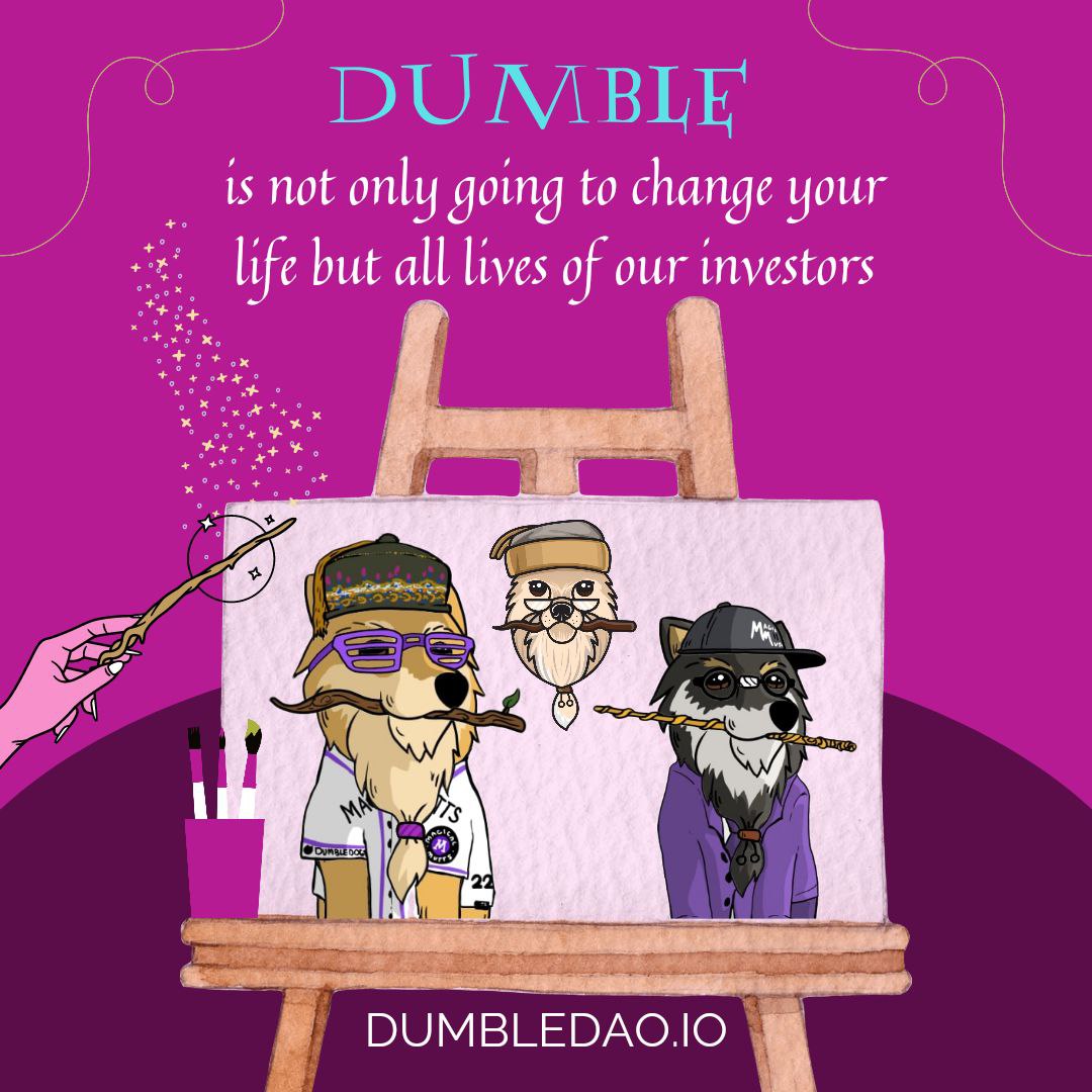 #DumbleDAO aims to acquire the largest collection of high performing passive yielding NFTs on the planet 🔥💪

Learn more:
🟡Website : dumbledao.io
🟡Twitter : @DumbleDAO
🟡Linktree: linktr.ee/dumbledao

#BSCGems #100xGems #NFT #DeFi