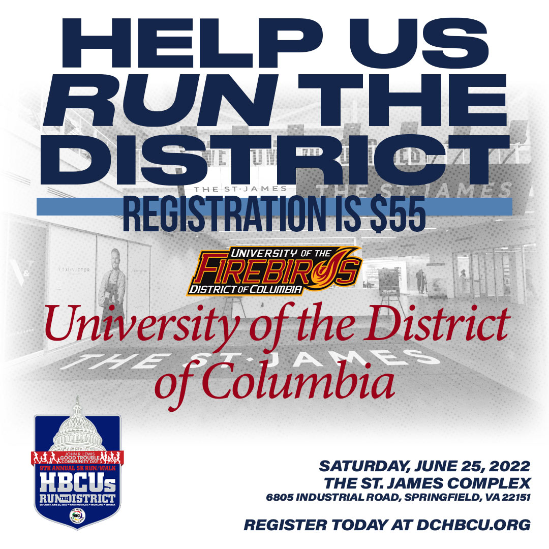DC HBCU Alliance (@dchbcu) on Twitter photo HELP US RUN THE DISTRICT <a href="/udc_edu/">University of the District of Columbia (UDC)</a>!
We're getting closer to the June 25 date & we want to see the Firebirds represented! Help your local alumni chapter raise funds for scholarship by registering today.
REGISTER TODAY: bit.ly/DCHBCU5kRunWal…
<a href="/UDCNASALUMNI/">UDC National Alumni</a> HELP US RUN THE DISTRICT <a href="/udc_edu/">University of the District of Columbia (UDC)</a>!
We're getting closer to the June 25 date & we want to see the Firebirds represented! Help your local alumni chapter raise funds for scholarship by registering today.
REGISTER TODAY: bit.ly/DCHBCU5kRunWal…
<a href="/UDCNASALUMNI/">UDC National Alumni</a>