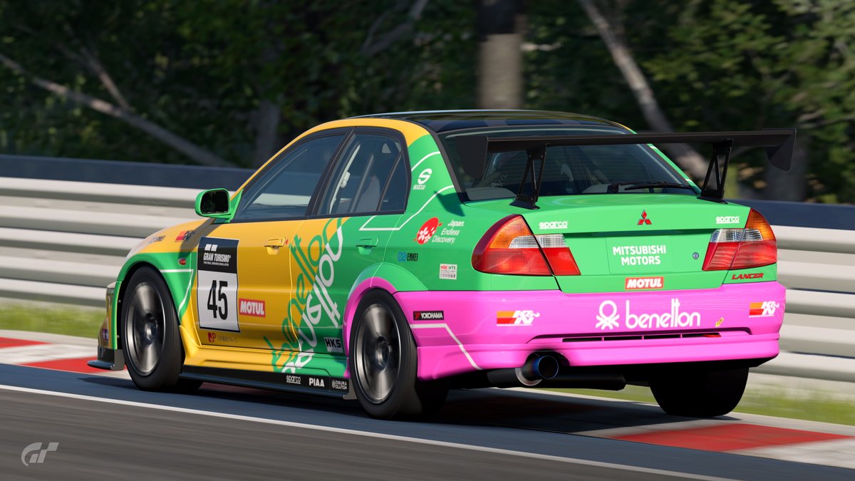 DesignsIggy's tweet photo. Benetton Mitsubishi Racing Touring Car livery 

Completed with all necessary visual parts and is open to editing!

Download link⬇️
https://t.co/YqYoAUl8xs

#GT7Livery #GT7 @thegranturismo https://t.co/4iECajoNYR
