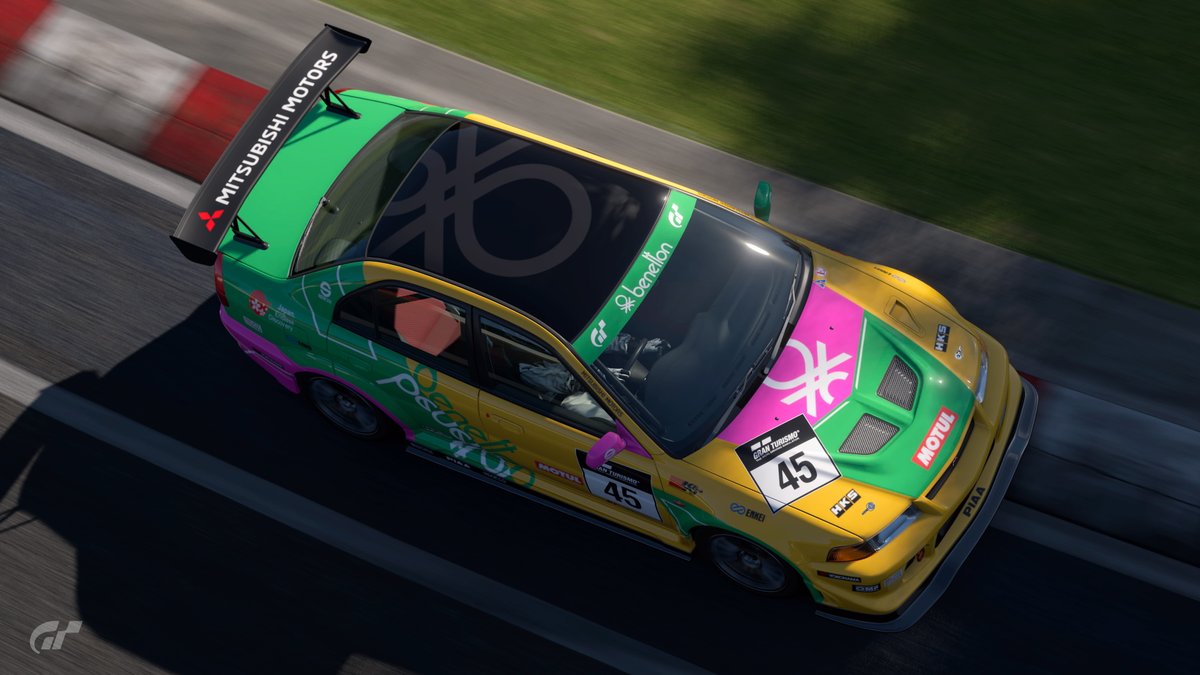 DesignsIggy's tweet photo. Benetton Mitsubishi Racing Touring Car livery 

Completed with all necessary visual parts and is open to editing!

Download link⬇️
https://t.co/YqYoAUl8xs

#GT7Livery #GT7 @thegranturismo https://t.co/4iECajoNYR