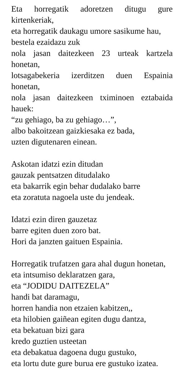 itezireg's tweet image. Gata Cattanaren "Todo lo demás, no" poema euskerara itzuli egin dut, momenturako aproposa delakoan.