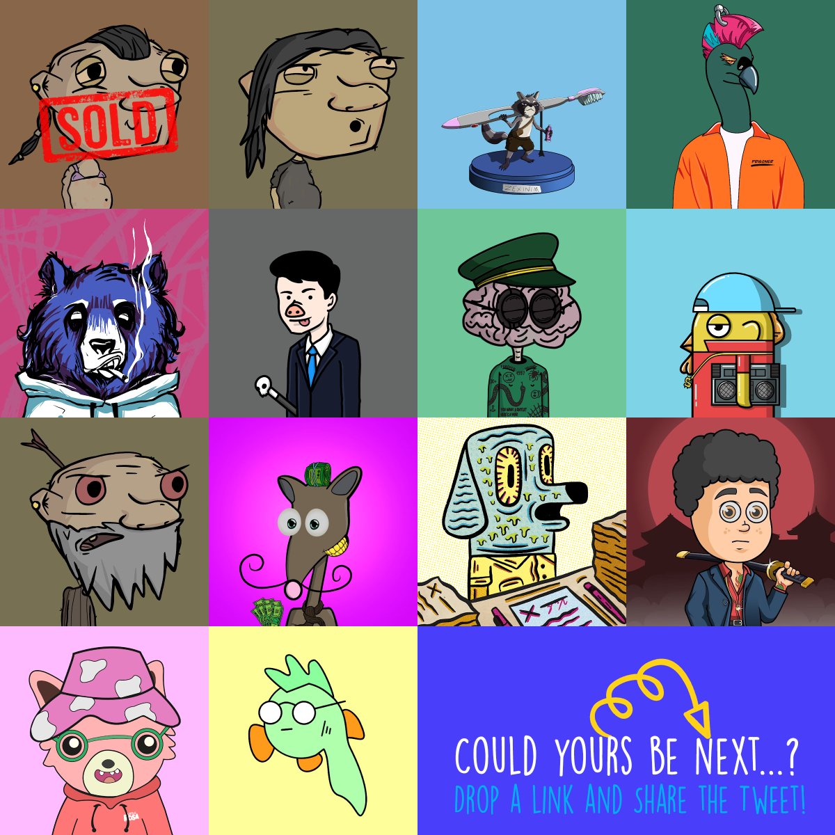 🥳Here are a BUNCH of NFTs I bought last week.
🙌🏽Check out these AMAZING Collections! 

✅<a href="/hobotownwtf/">HoboTown 📦</a>
✅<a href="/VultureOven/">Vulture Oven NFT</a>
✅<a href="/_BearCo_/">Bearco Art 🇺🇦</a>
✅<a href="/oddtoysnft/">ODD TOYS</a>
✅<a href="/TonyBroker247/">Tony Broker 🇮🇹</a>
✅<a href="/brainclubnft/">Brain Club | NFT</a>
✅<a href="/HollywoodCritzC/">Peek-E-B👀s 👽✌🏼</a>
✅<a href="/TThisischicken/">TIC ERC-721 || OBJKT || WB</a>
✅<a href="/VincentScala/">Vincent Scala</a>
✅@kriboys_nft
✅@FishGsNFT

#NFTcommunity #NFT