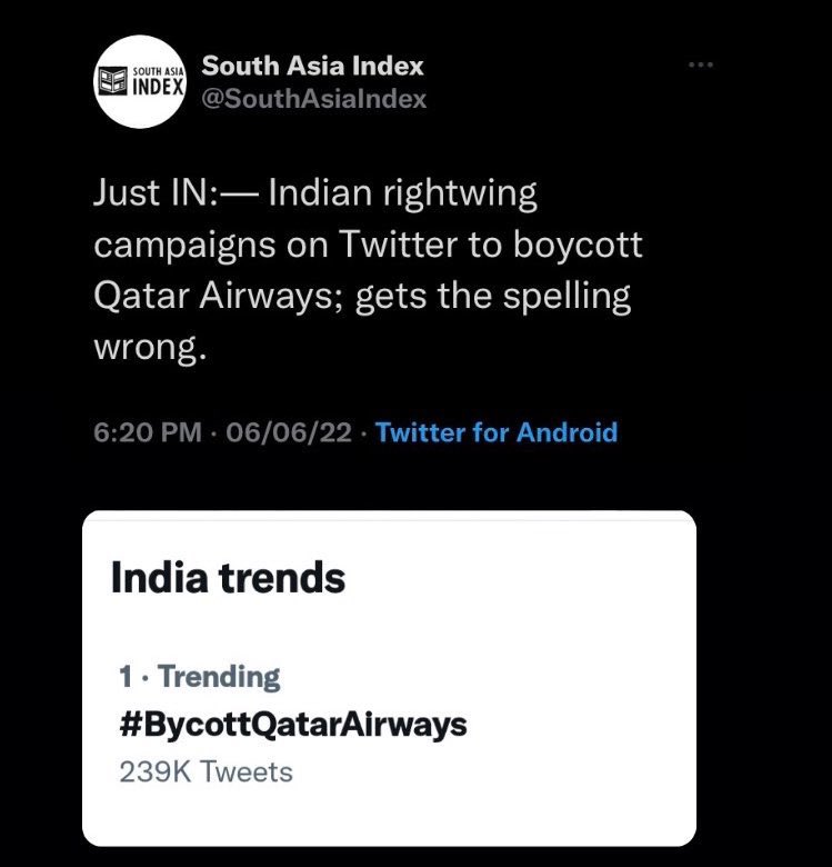Oh bhaiii😂🤦😂🤦 200k+ people.. Same mistake... Kaash school chale jaate <a href="/ZakirAliTyagi/">Zakir Ali Tyagi</a> <a href="/zoo_bear/">Mohammed Zubair</a> #BycottQatarAirways