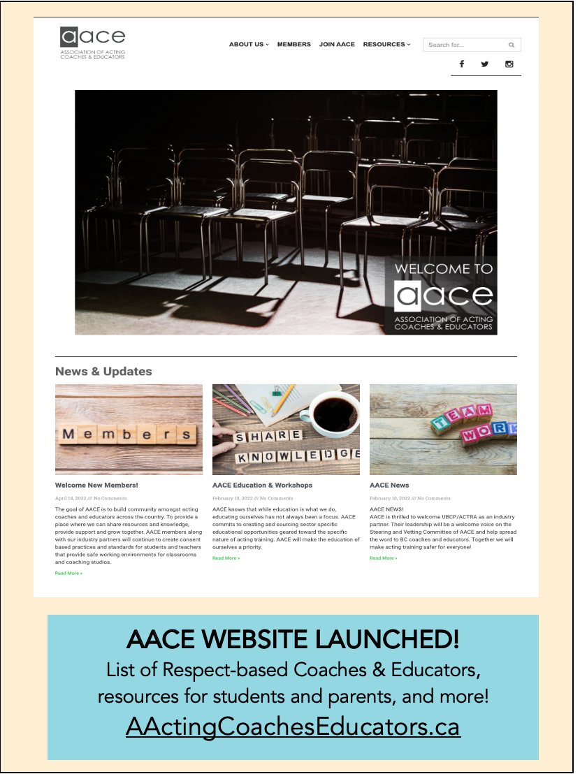 AaceActing's tweet photo. OUR WEBSITE IS LIVE - https://t.co/AWlaDxD6d0 https://t.co/rJLM44OR3k