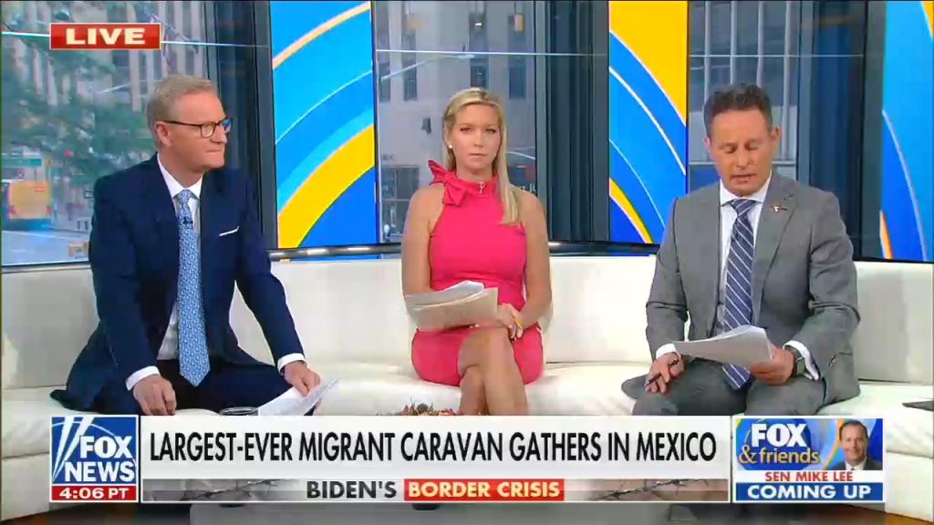 mmfa's tweet image. Fox &amp;amp; Friends once again fearmongers that the "largest-ever migrant caravan" is gathering in Mexico mediamatters.org/brian-kilmeade…