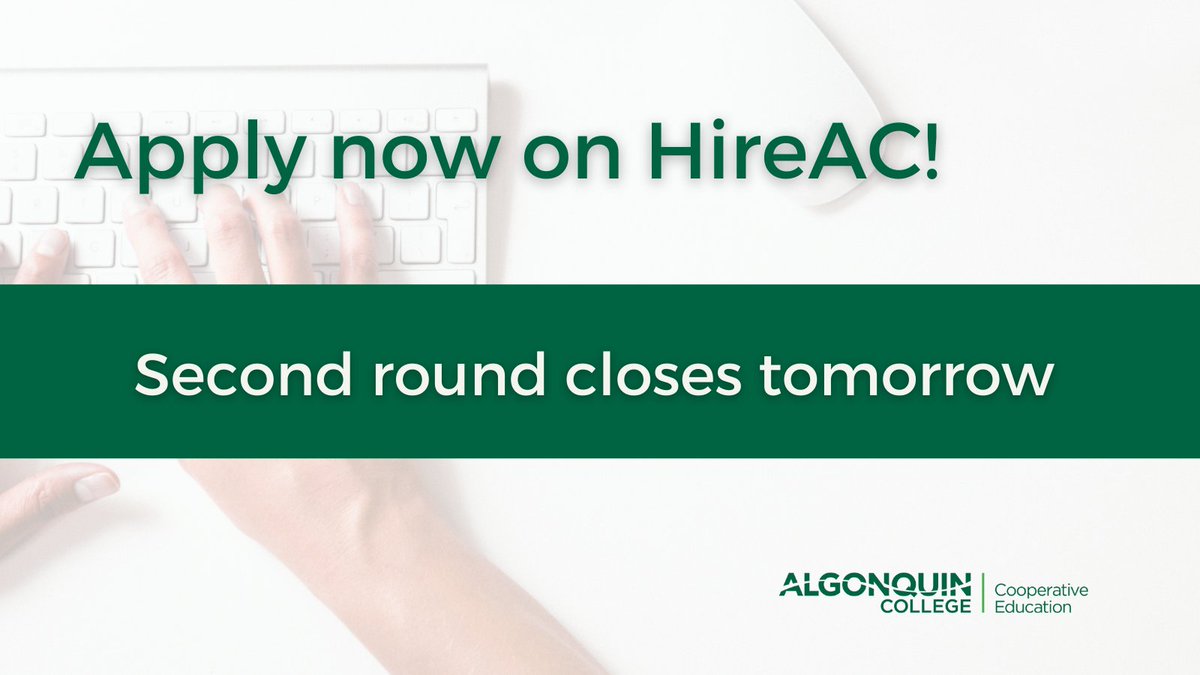 Next round of jobs closes tomorrow at 9am.  To interview in the second round Log into HireAC and apply today! 
💼🖥️👩‍🌾👷‍♀️

🔗ow.ly/6P3U50I6UKh