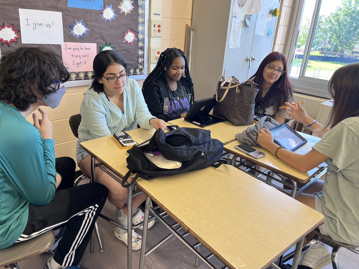 Combining forces! Having my AP Statistics work with <a href="/BendelKaren/">Karen Bendel</a>’s A2 students to help prepare them for the Regents. #MineolaProud