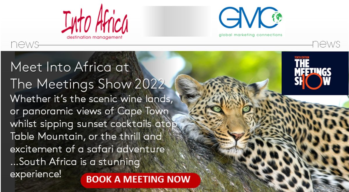 Meet Into Africa at The Meetings Show! ...and discover stunning experiences! - mailchi.mp/gmc.uk.com/mee… Contact GMC and make a diary date to chat with us and discover more about this awesome destination! 0208 949 1234 sales@gmc.uk.com