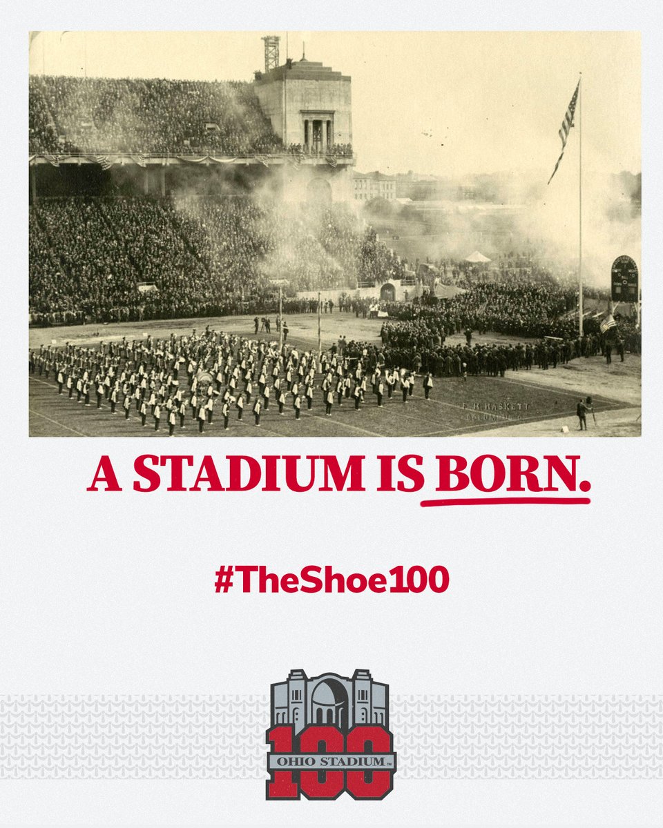 FACT: Ohio Stadium is 💯

🏟️ We are celebrating a century of The Shoe in 2022! 

This week we kick things off with a look back at the first decade - 𝘁𝗵𝗲 𝟭𝟵𝟮𝟬𝘀! 

go.osu.edu/theshoe100 | #TheShoe100