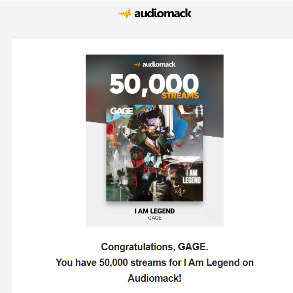 GAGEmusicx's tweet photo. #MuiscMonday the indie AOTY 2022 I AM LEGEND just hit 50k streams on @audiomack thanks to the supporters who keep streaming this masterpiece #music #Hiphop #audiomack https://t.co/QnvU32cBT3