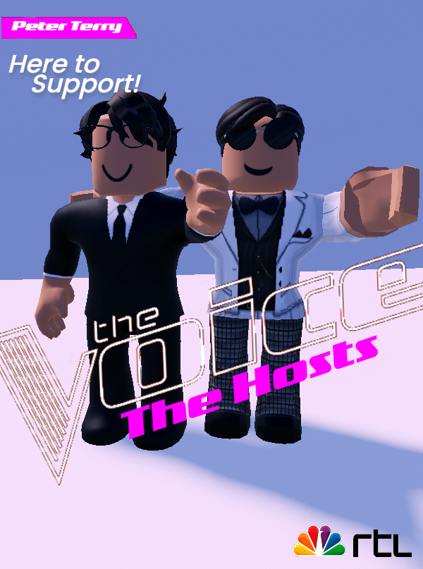 RTLounge's tweet photo. @lepeterrr is back for another season to host this show, with him @TerryWanders!
#RobloxDev #TheVoice #RTL https://t.co/SOA5U7VvY2