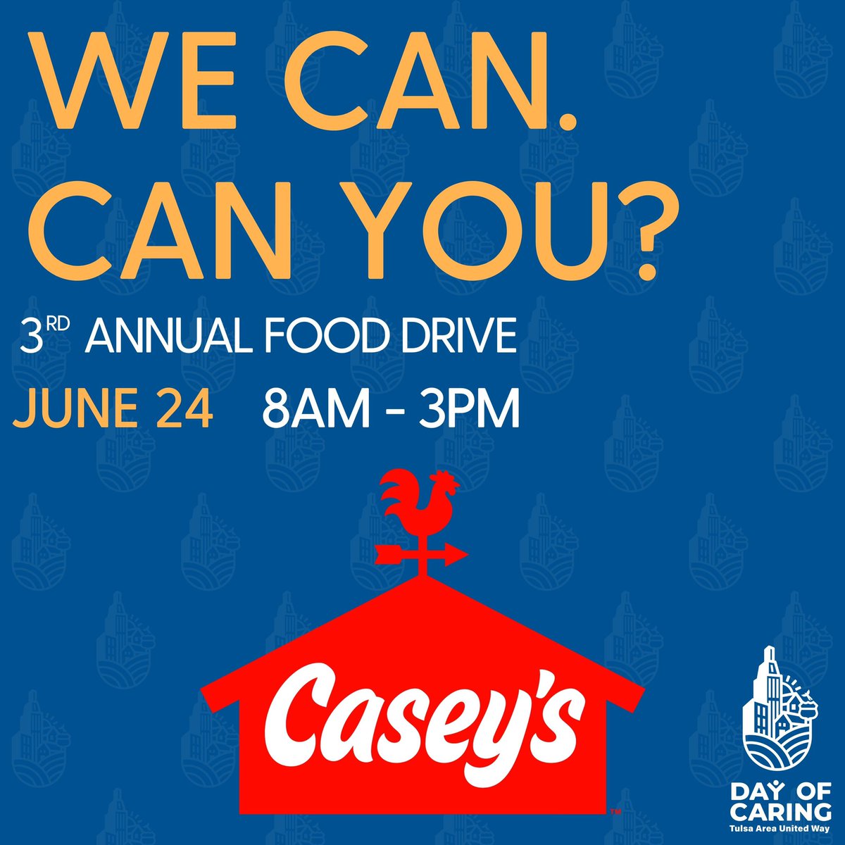 Thank you to @caseysgenstore for supporting our 3rd annual #DayOfCaring food drive! ❤️ You can donate food at one of our 16 community drop-off locations on June 24. Learn more at tauw.org/fooddrive!