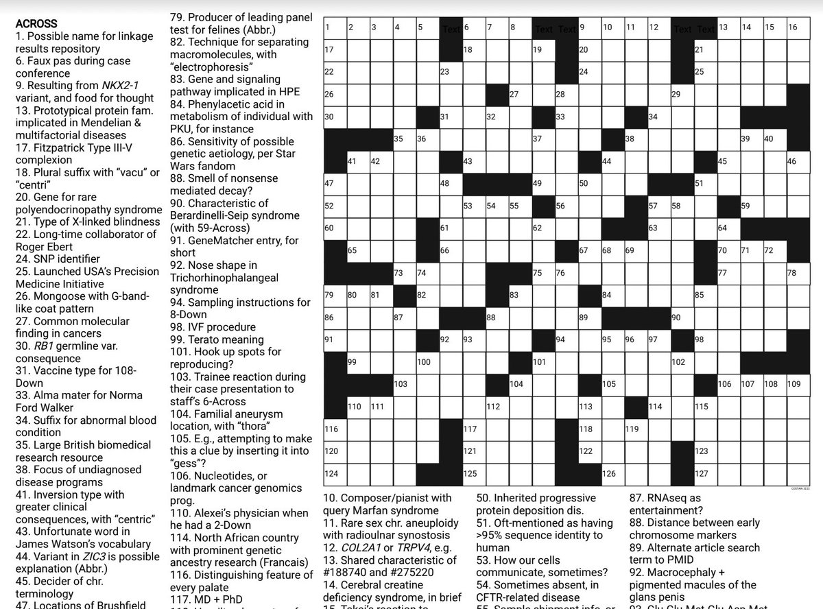 We have a genetics-themed crossword to kick off #CCMG22 and for you to share with your genetics BFFs! Download here:  tinyurl.com/bdcpwffc  

If you complete it, make sure to RT and share! #medgen #GeneChat <a href="/GECKOgenetics/">GECKO</a> <a href="/CAGC_ACCG/">CAGC-ACCG</a> <a href="/TheACMG/">ACMG</a> <a href="/GeneticsSociety/">ASHG</a> <a href="/GeneticCouns/">Genetic Counselors</a>