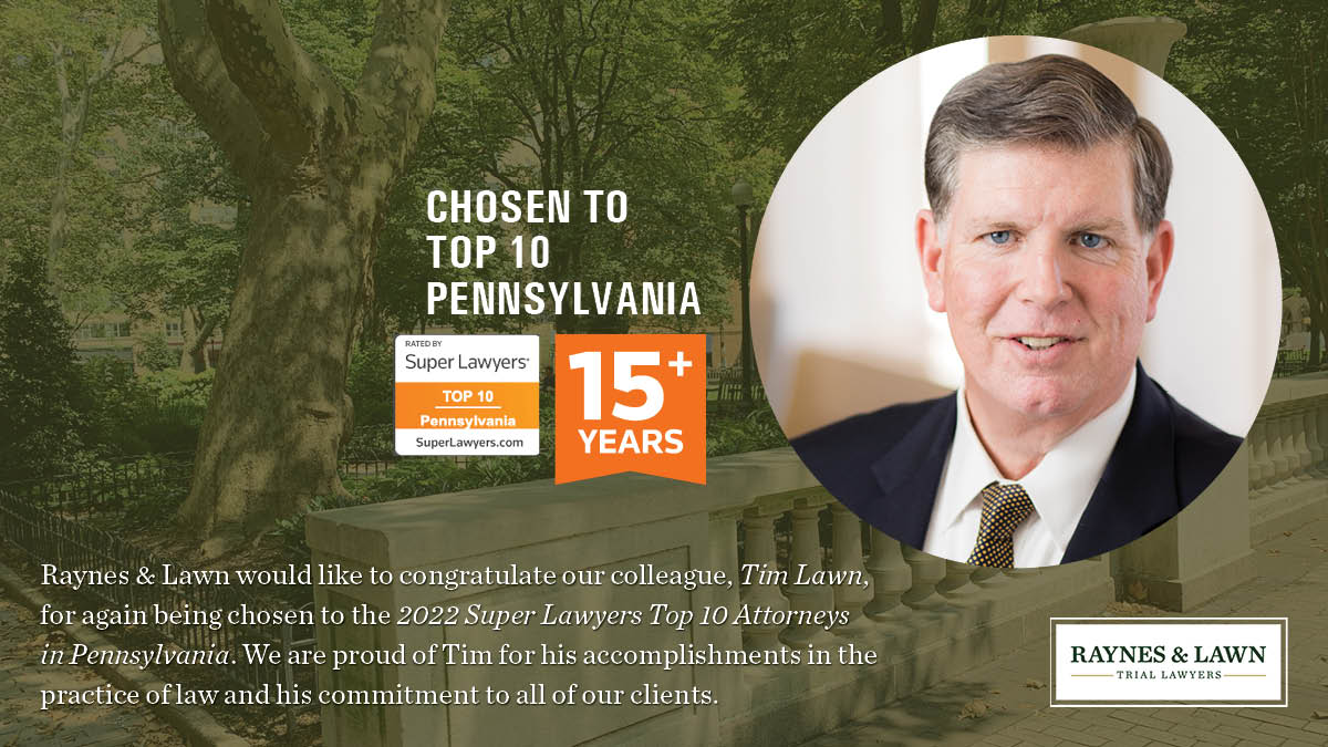 Congratulations to Tim Lawn who was once again recognized by his peers and named to the Top Ten Attorneys in Pennsylvania Super Lawyers list.   Learn more about Tim: rayneslaw.com/attorney/tim-l… #SuperLawyers #InjuryAttorney #TrialAttorney #Philadelphia