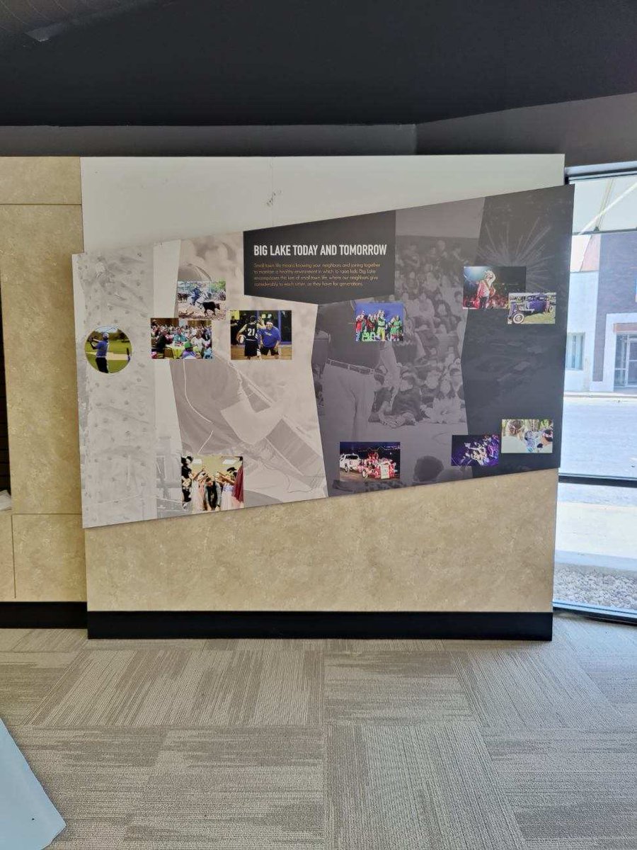 MuseumArts's tweet photo. Walls and #murals are going up! #Vinyl #graphics are being applied to backgrounds at the new Big Lake Chamber of Commerce visitors center in Reagan County, Texas. And soon, exhibit graphics and displays will be installed. #Fabrication #MuseumDesign #ExhibitDesign #ComingSoon https://t.co/EPSVWhjbyR