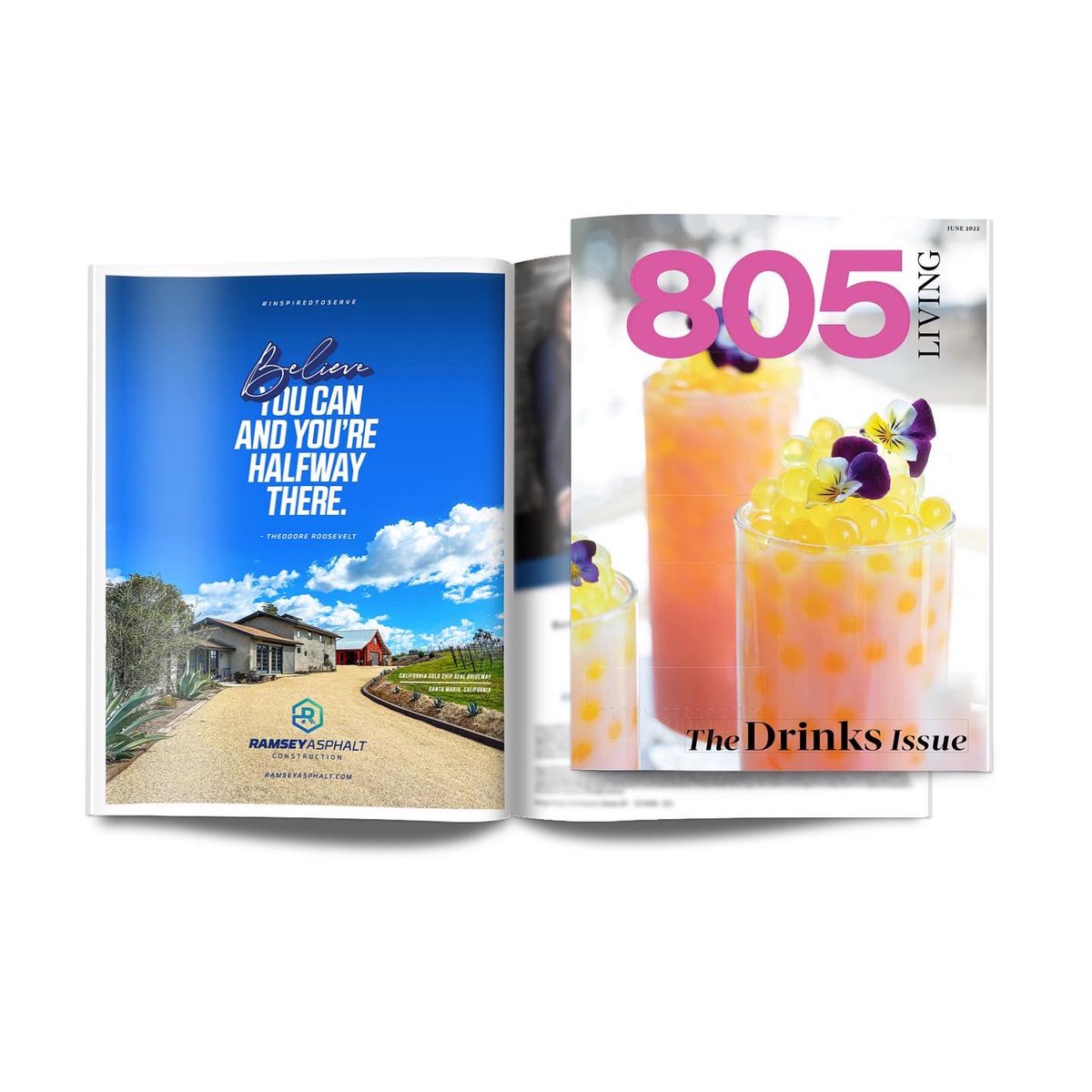RamseyAsphalt's tweet photo. “Believe you can and you’re halfway there.” - Theodore Roosevelt
.
Check out our latest ad in the @805Living June 2022 Drinks issue
.
.
.
.
#RamseyAsphalt #InspiredtoServe #ChipSeal #805Living https://t.co/2avZAjuLek