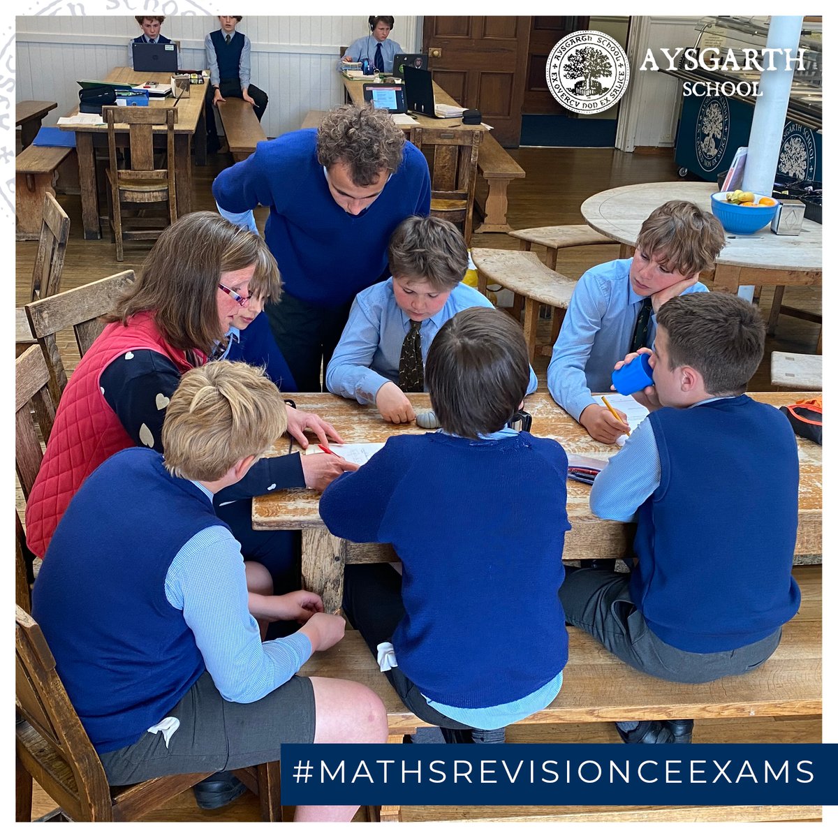 AysgarthSchool's tweet photo. Mrs MacLelland was very popular during evening prep, providing a little bit of last minute maths revision. Good luck to all our Form 5 boys who start their common entrance exams in the morning!
#examrevision #eveningprep #commonentranceexam #bestprepschool https://t.co/5RnYVmNMSb