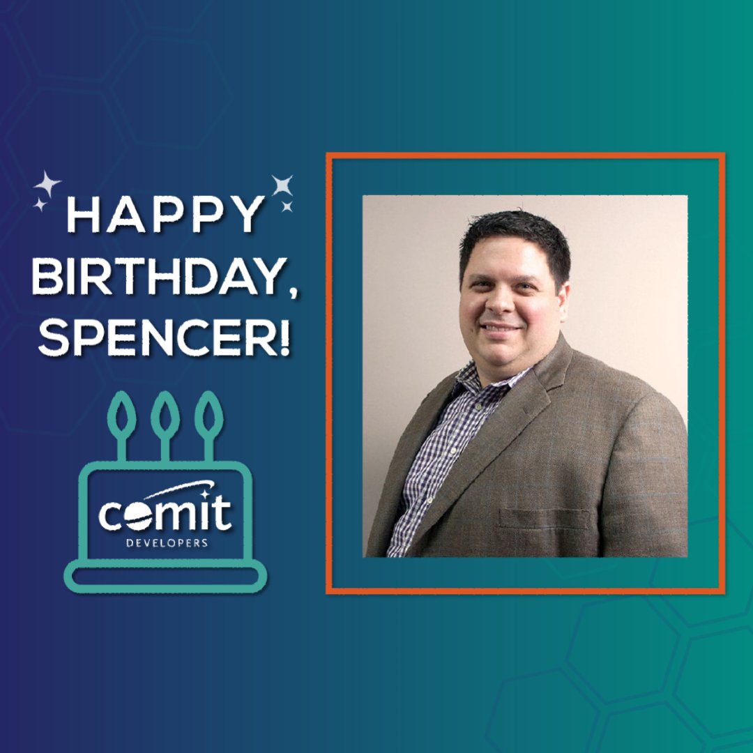 ComitDevelopers's tweet image. Wishing our Co-Founder, Spencer Hoyt, a very happy birthday! 🧁🎈 Starting your week with birthday treats is not too shabby of a way to spend your Monday.  
.
.
.
#comitdevelopers #webdev #webdeveloper #webdesign #wordpress #HBD