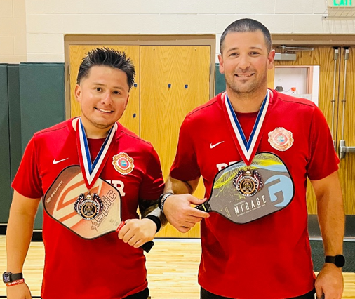 PBCFR's tweet photo. #Battalion7 A shift represented #PBCFR at the #FirstResponderGames in Fort Myers. They competed in PickleBall against law enforcement, other fire departments, and military personnel. They won the singles gold and silver along with a doubles bronze https://t.co/1IVeEQONNz