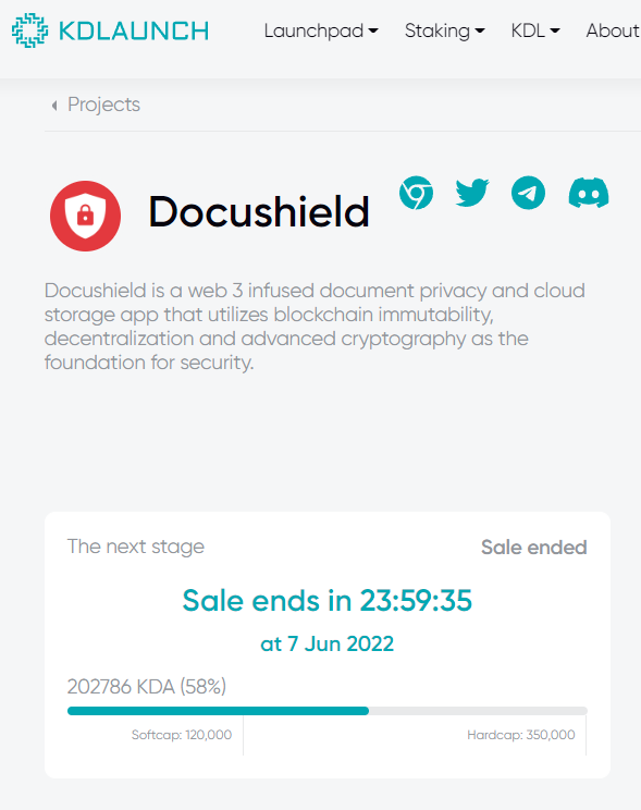 Web3CryptoFan's tweet image. 🔥FINAL 24 hours 🔥

To get in on the #DOCUSHIELD #IDO 

Register at kdlaunch.com to join this awesome project at its ground level

$KDA $SOL $AVAX $KDL $FLUX