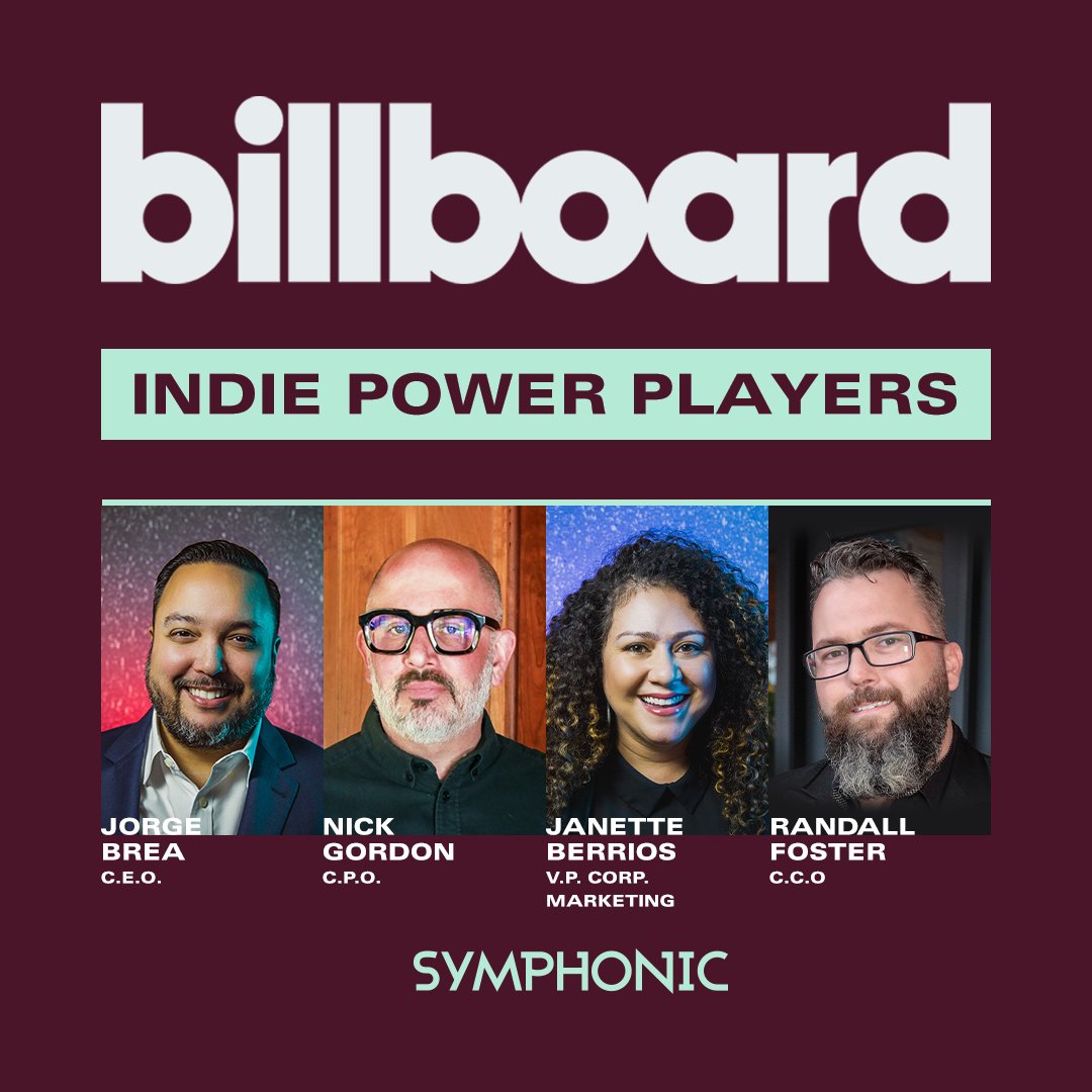symphonicdist's tweet photo. .@billboard just dropped their Indie Power Players list for 2022, and we’re proud to have Symphonic team members making the list! Congratulations are in order 🎉 Read the full list here: https://t.co/zB6vCLcO6t https://t.co/RxbxFHGeim
