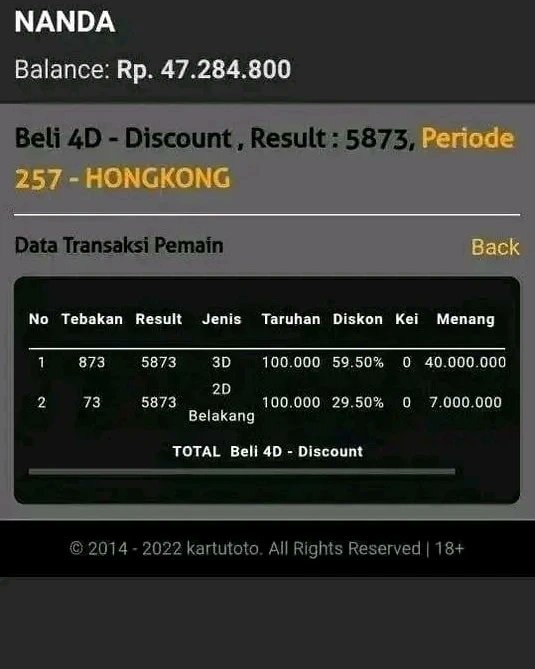 Jejetoto42's tweet photo. 4d tembus jackpot HK https://t.co/JGw7xtbWTA